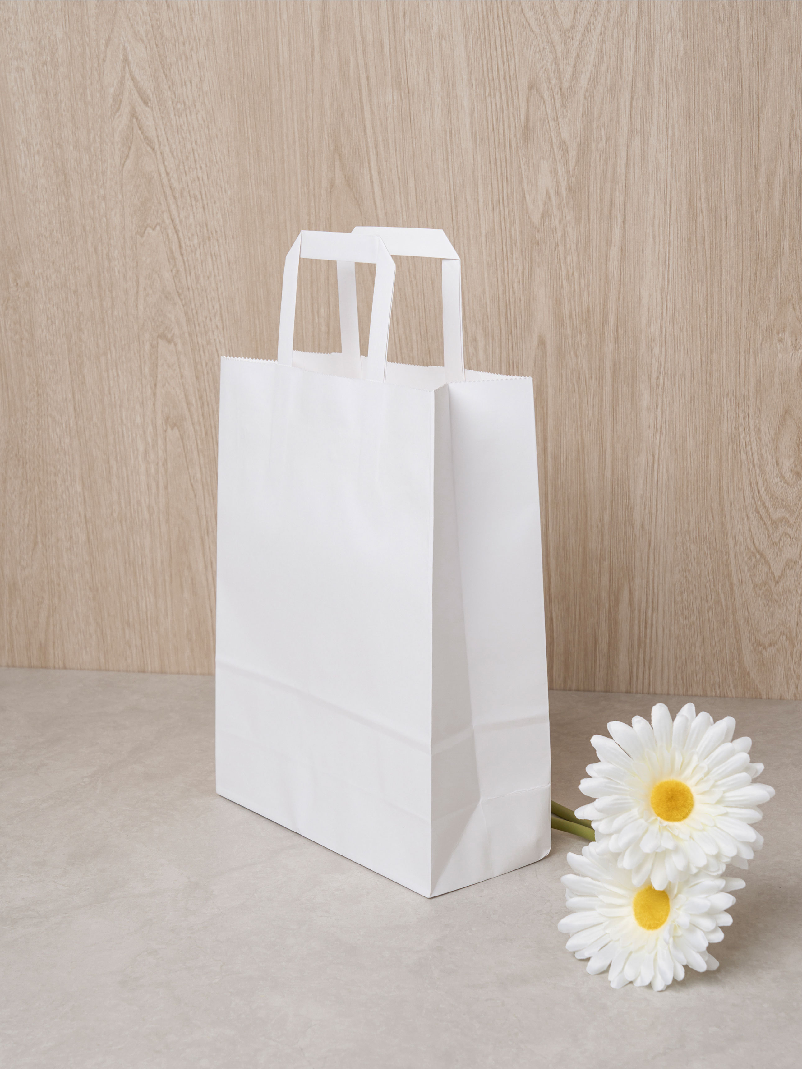 화이트 크라프트 쇼핑백 22 X 28 X 9 cm 5매입