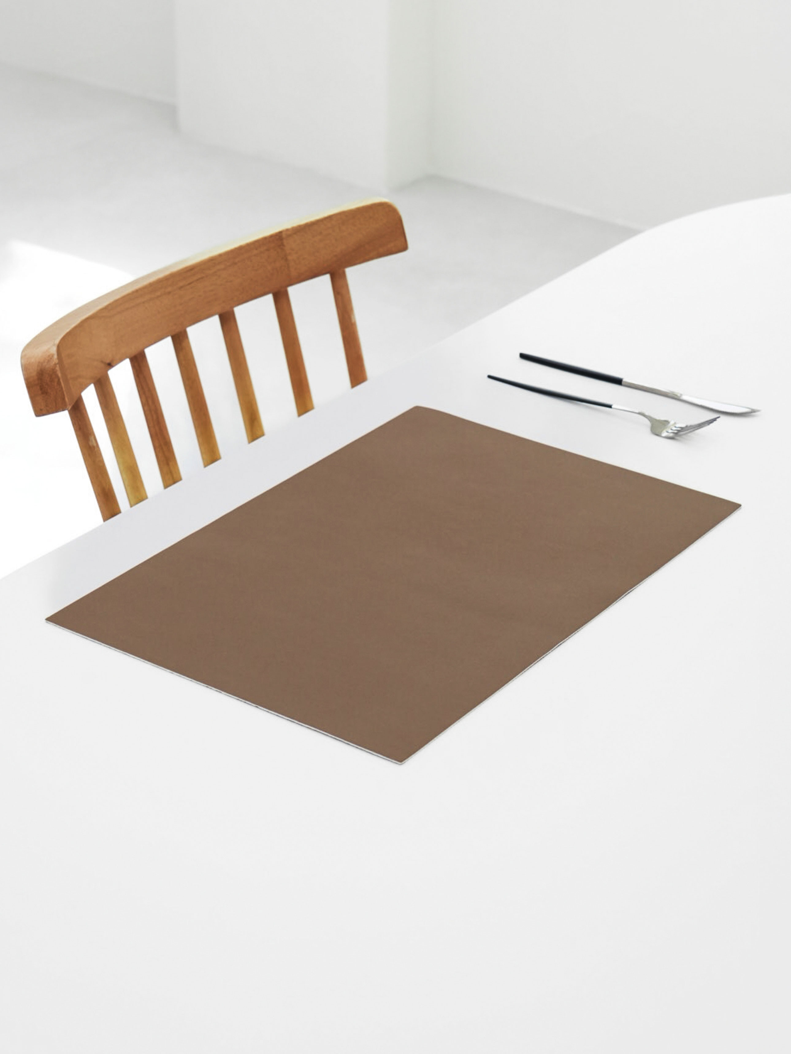 양면 가죽풍 식탁 테이블 매트 43 X 30 cm 카키