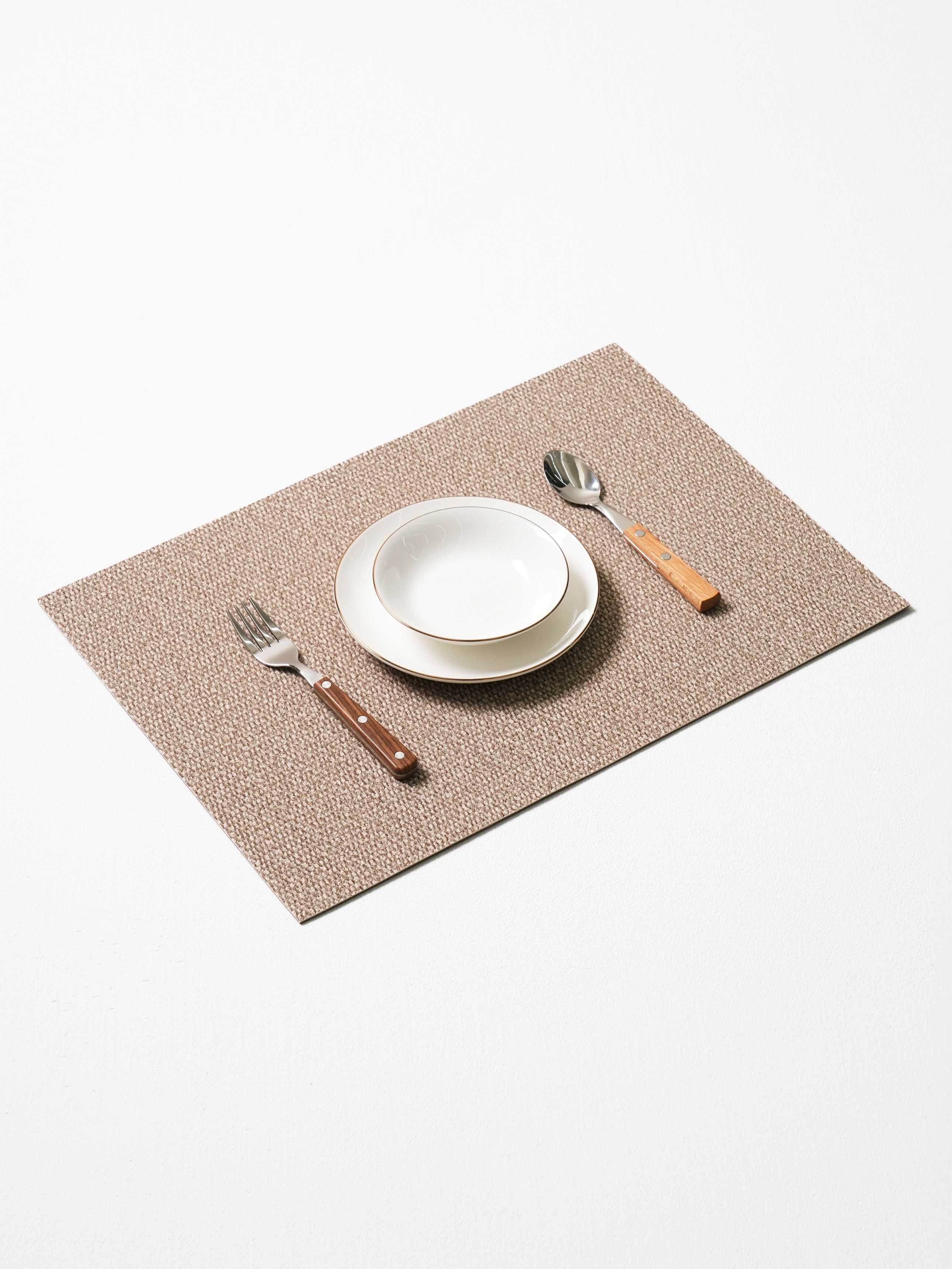 양면 가죽풍 식탁 테이블 매트 43 X 30 cm 카키