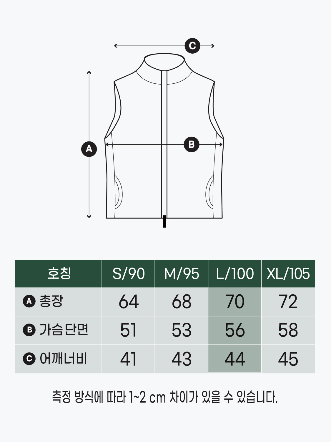 플러피 집업 조끼 플리스 L 블랙그레이