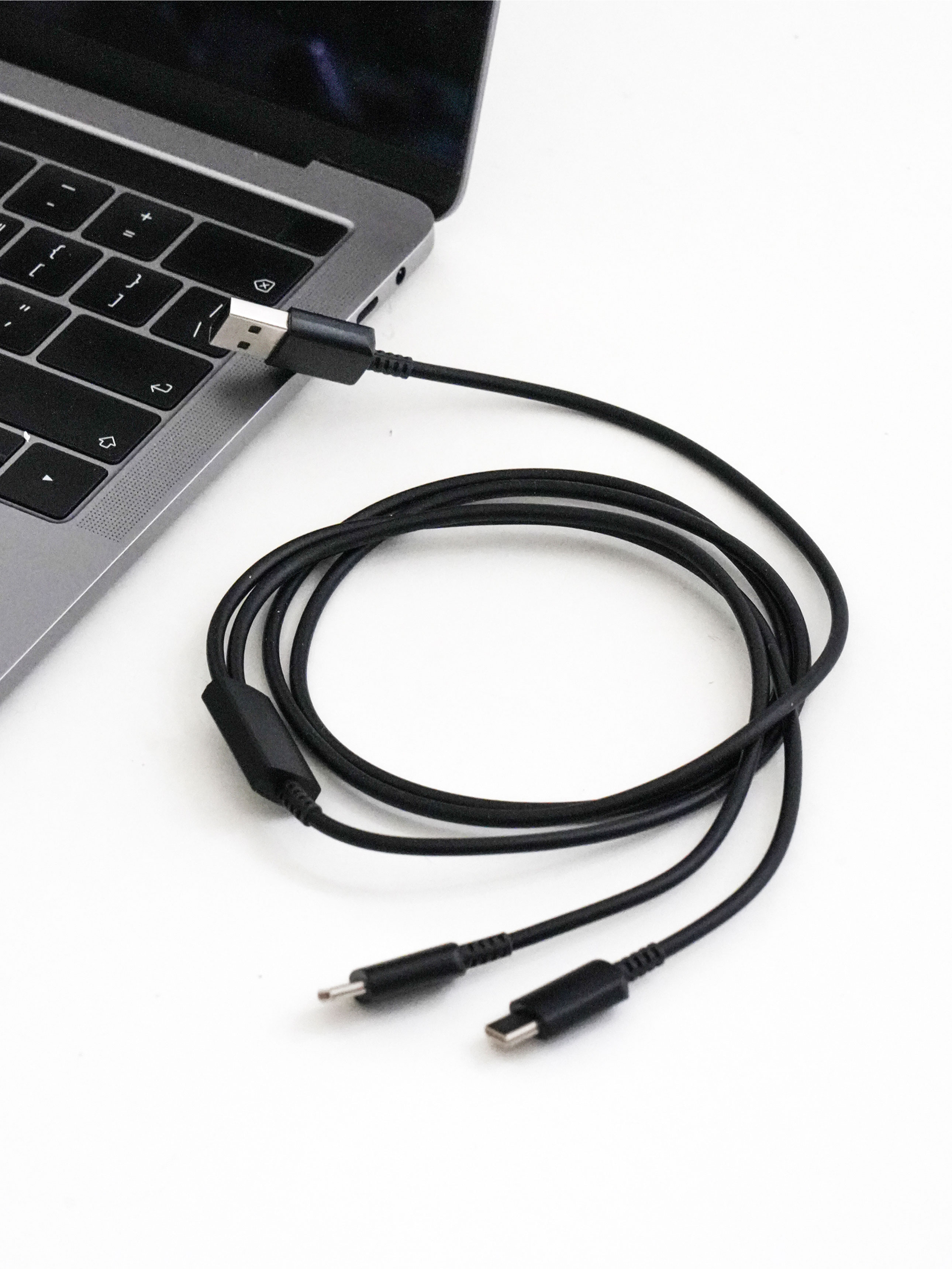 KSD 2in1 멀티 케이블 USB A to C,C  1.2 m 블랙