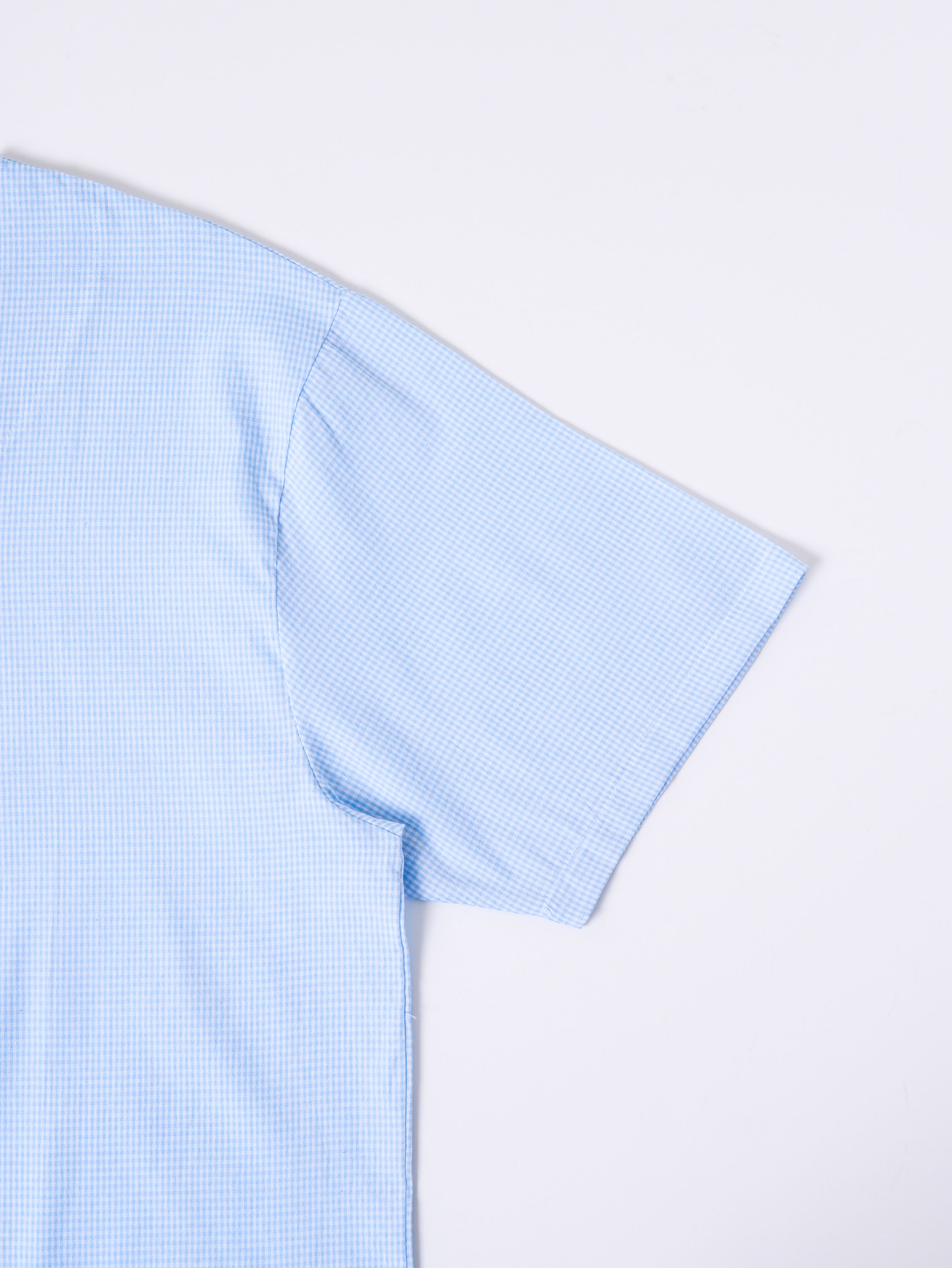 코튼 혼방 홈웨어 노카라 반팔 상의 M/L/XL 블루