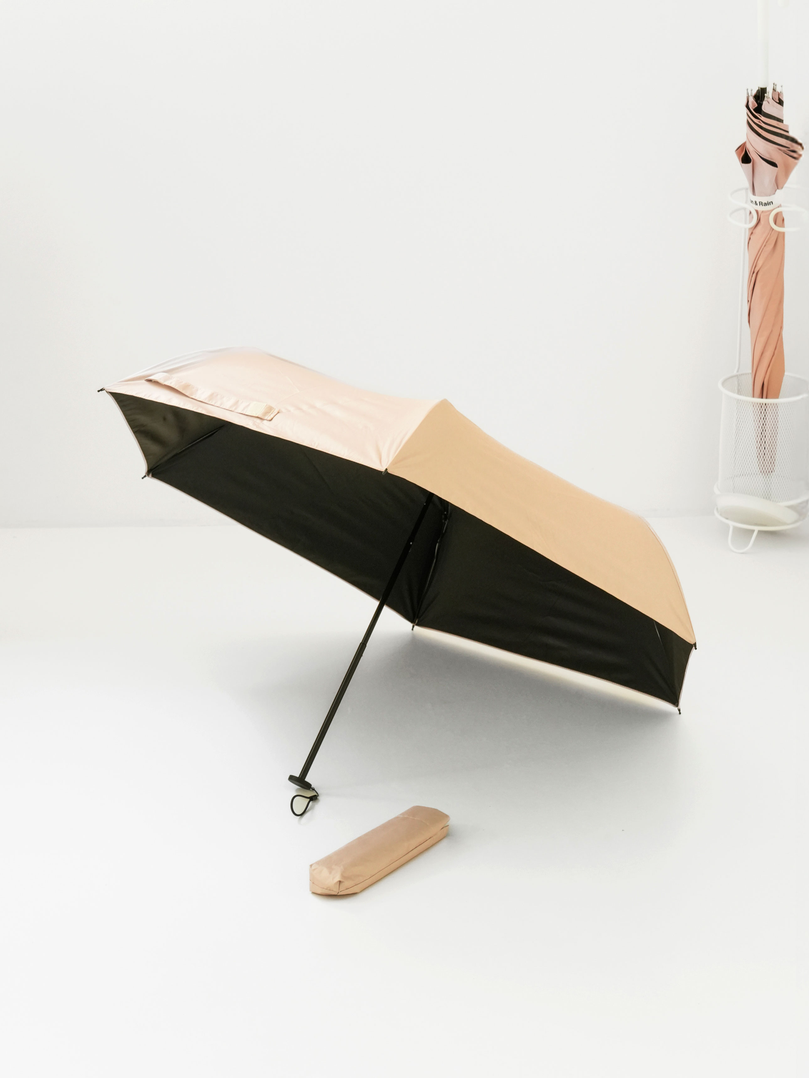 [UV 최대 99% 차단] 경량 암막 컬러 우양산 6K 49 cm 베이지