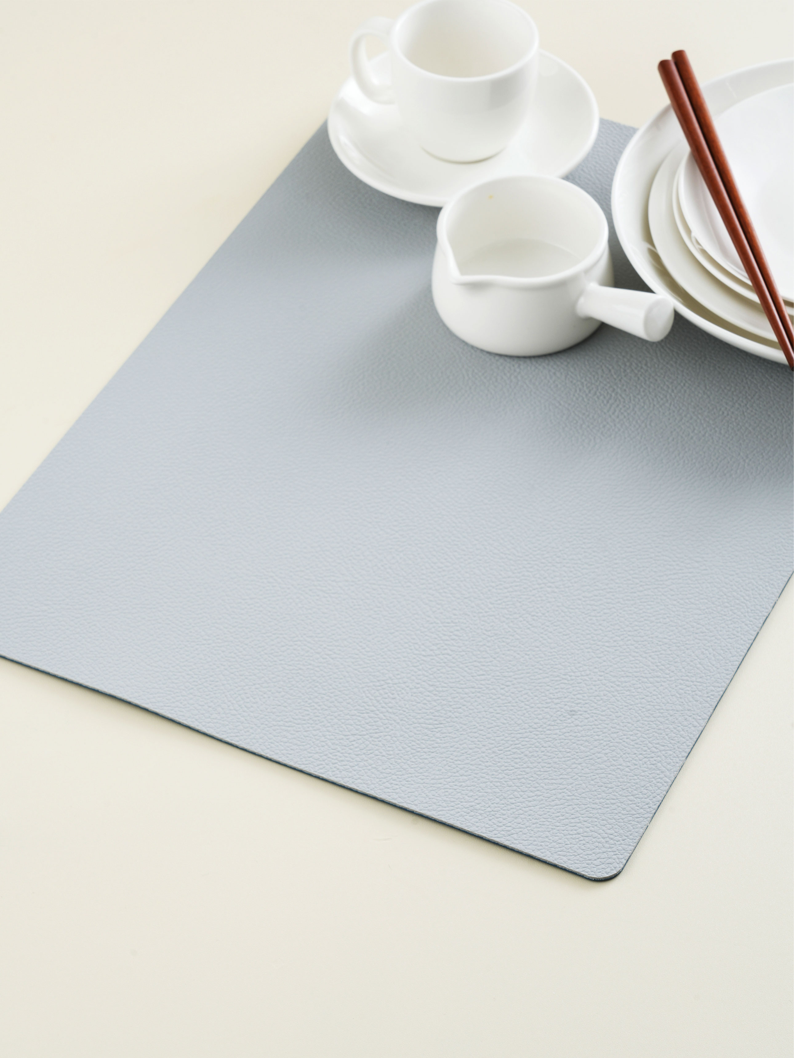 사각 양면 테이블 매트 40 X 30 cm 그레이＆블루