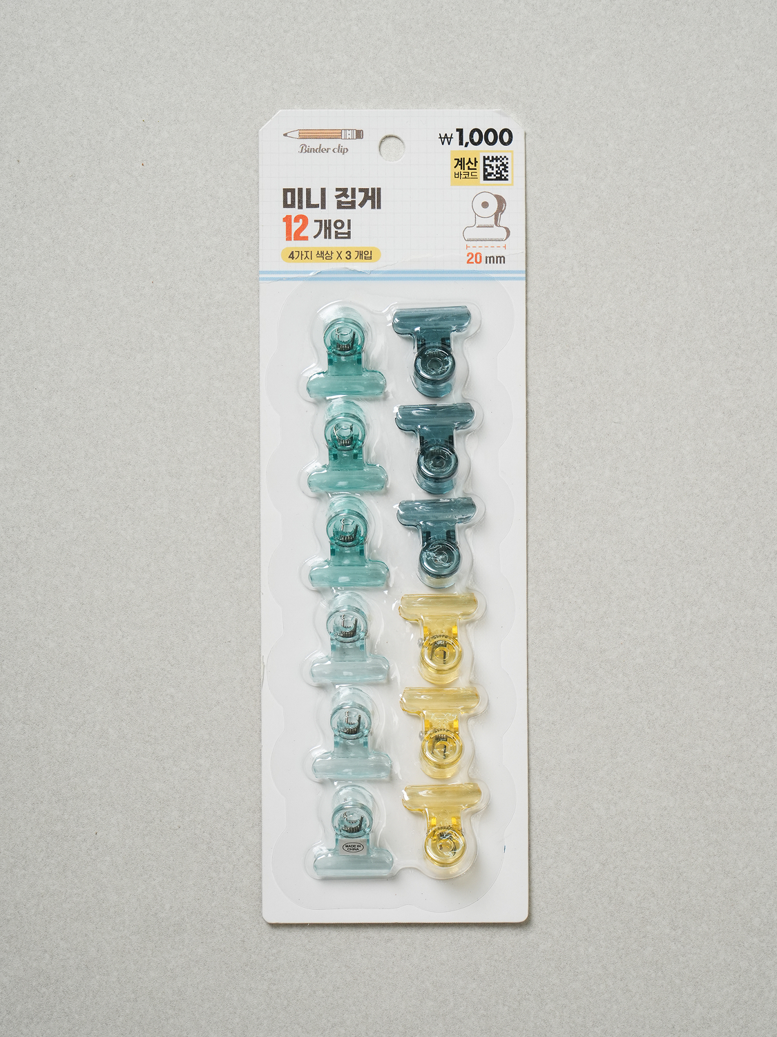 스몰워크샵 미니 투명 집게 클립 20 mm 12개입