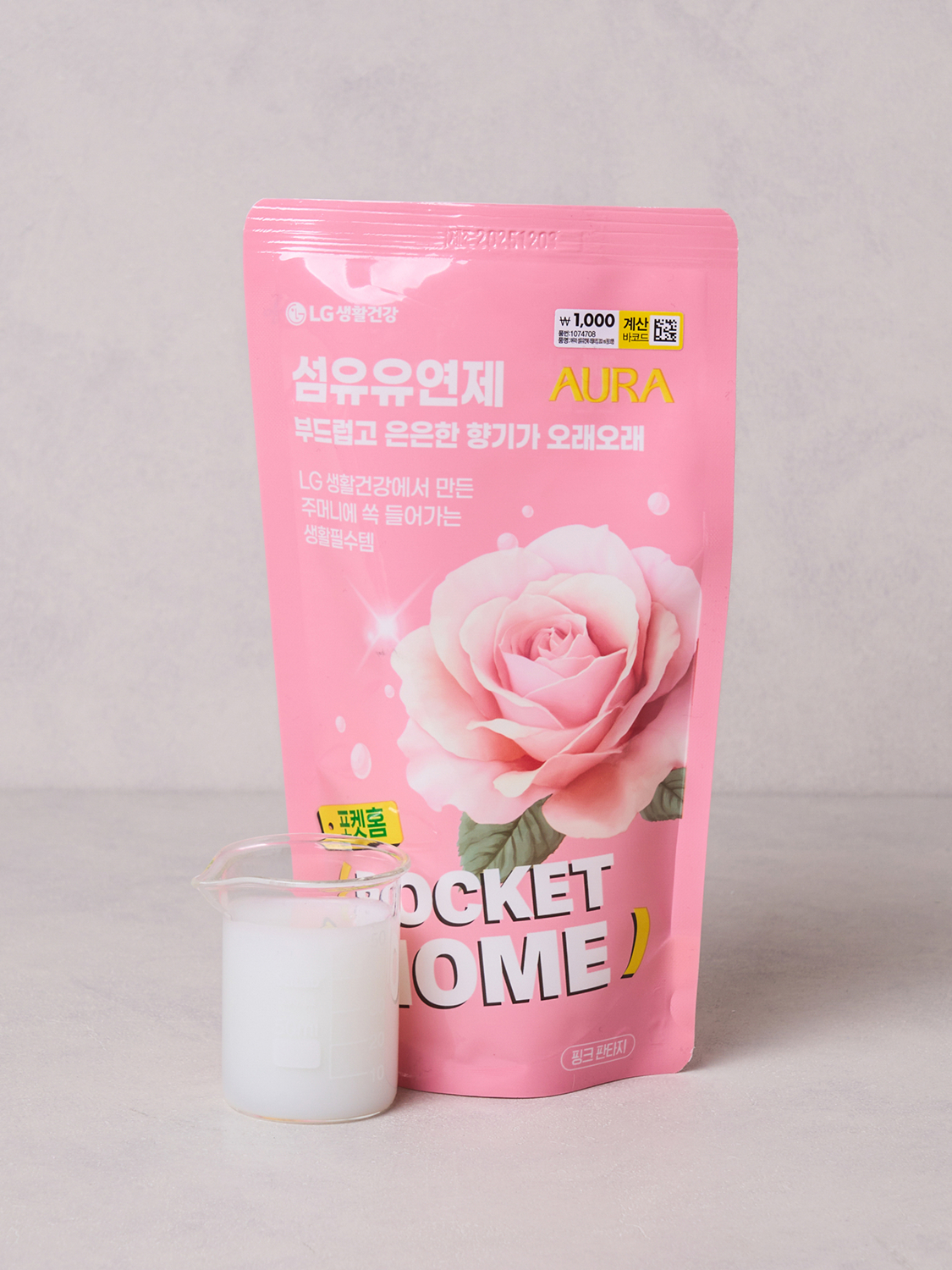 아우라 섬유유연제 리필 타입 200 ml 핑크향