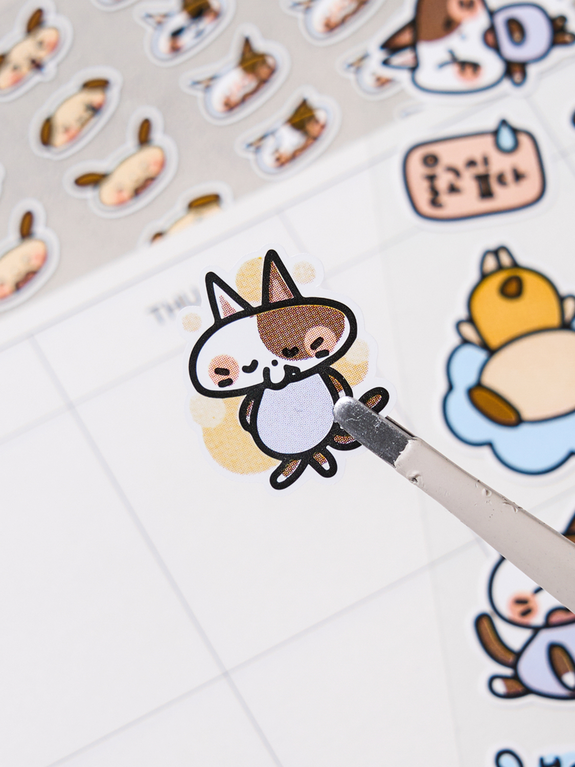 애니멀 감정 스티커 6매입