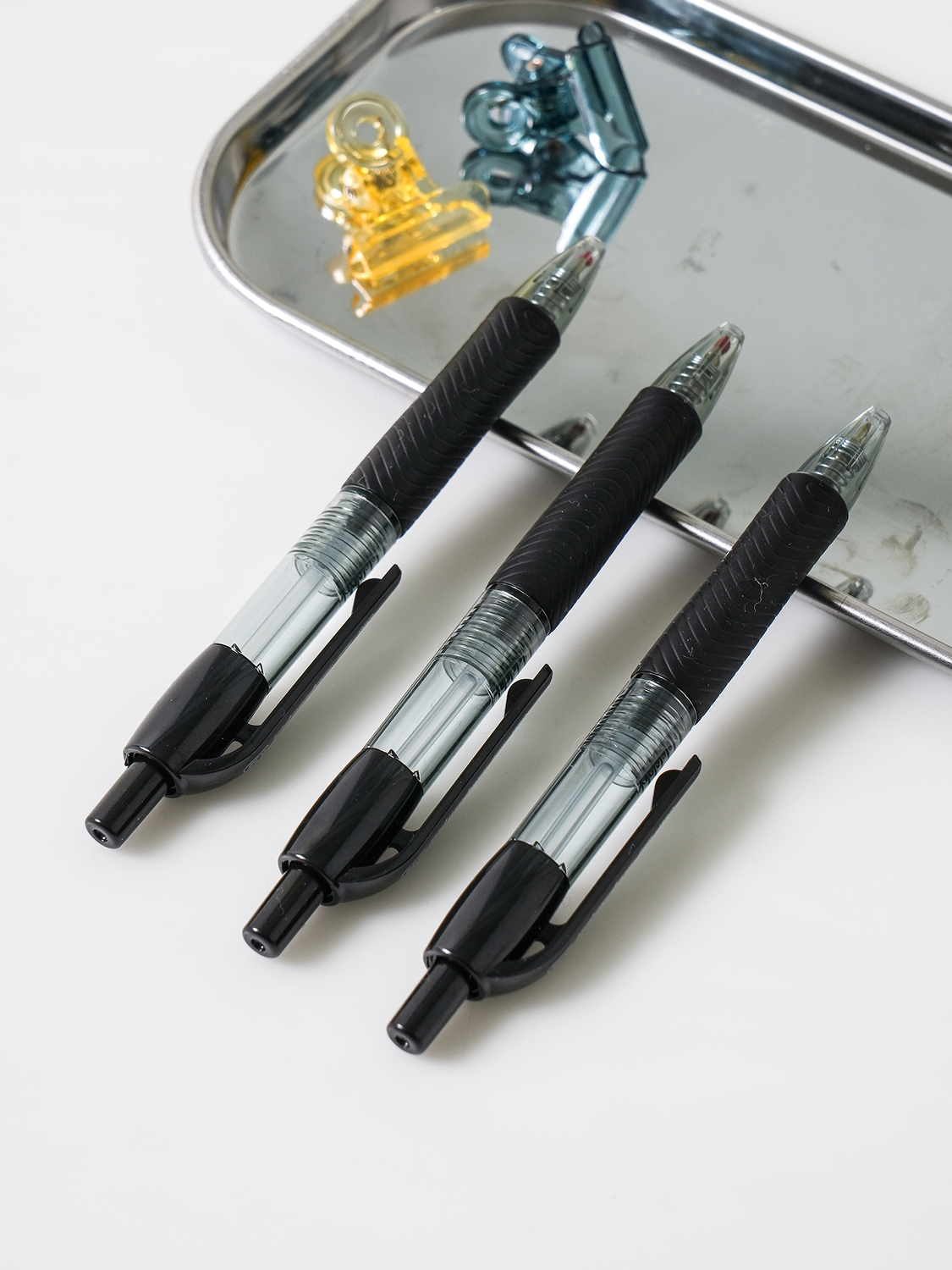 스몰워크샵 미니 노크식 저점도 볼펜 0.38 mm 3개입 흑색