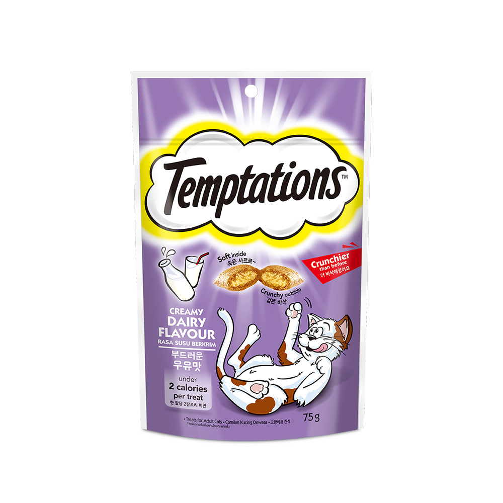 [Зоо] Лакомство Temptations с нежным молочным вкусом 75 г