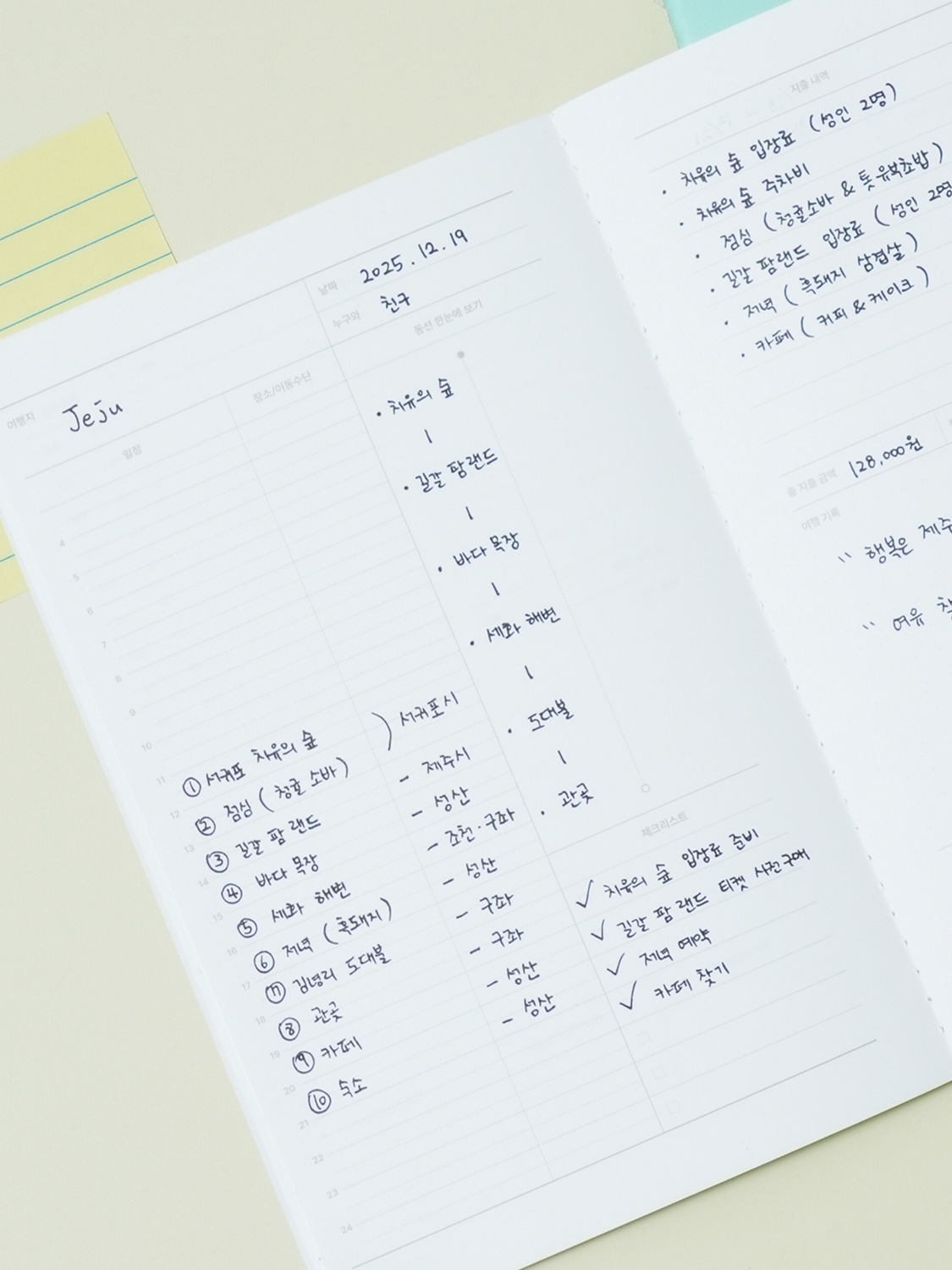 모트모트 실제본 여행 플래너 32매입