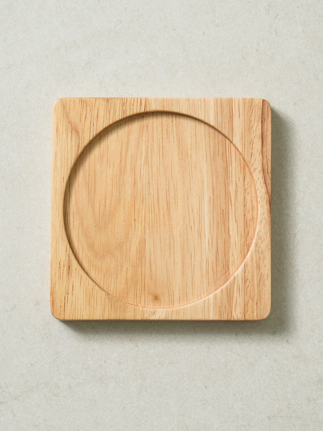 고무나무 사각 코스터 10 cm