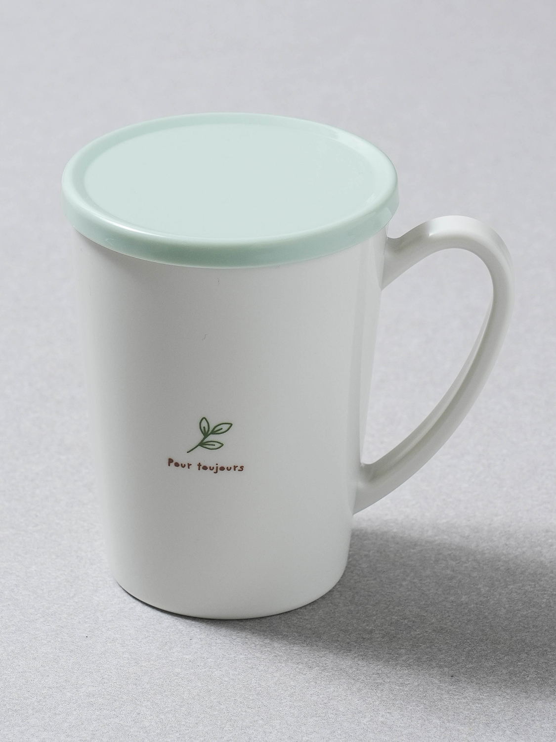 플라스틱 뚜껑 손잡이 컵 390 ml 그린
