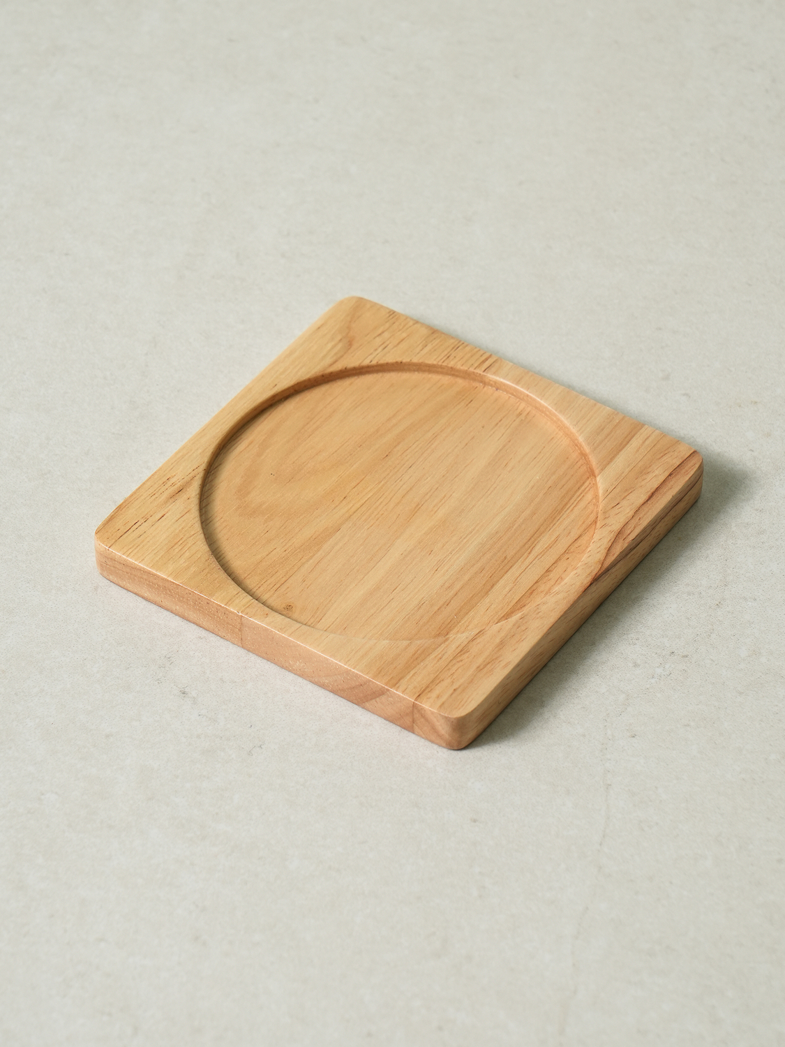 고무나무 사각 코스터 10 cm