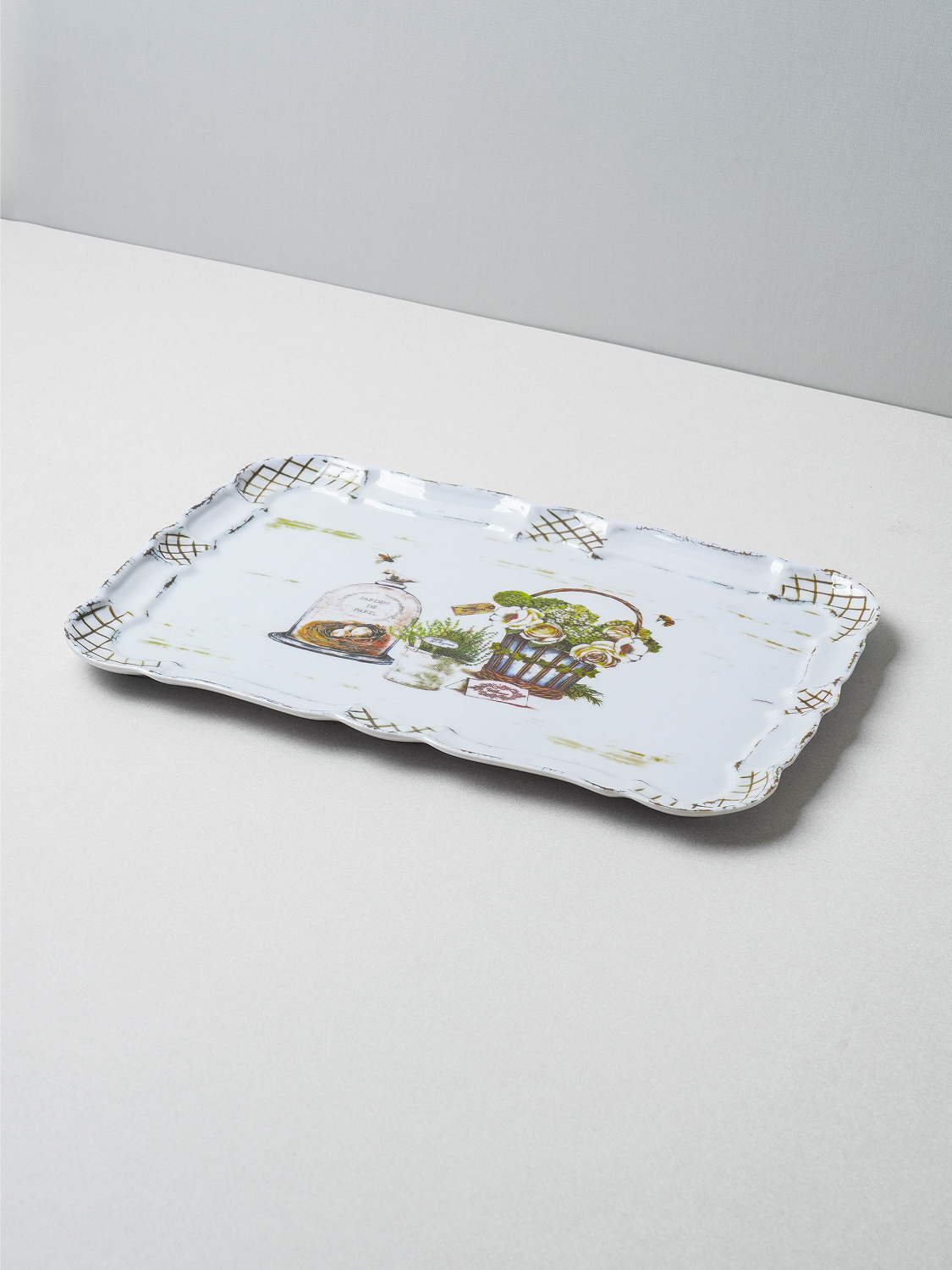 플라워 가든 앤틱 엣지 쟁반 43 X 31 cm