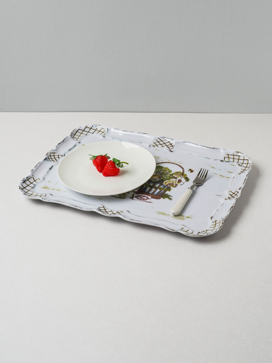 플라워 가든 앤틱 엣지 쟁반 43 X 31 cm