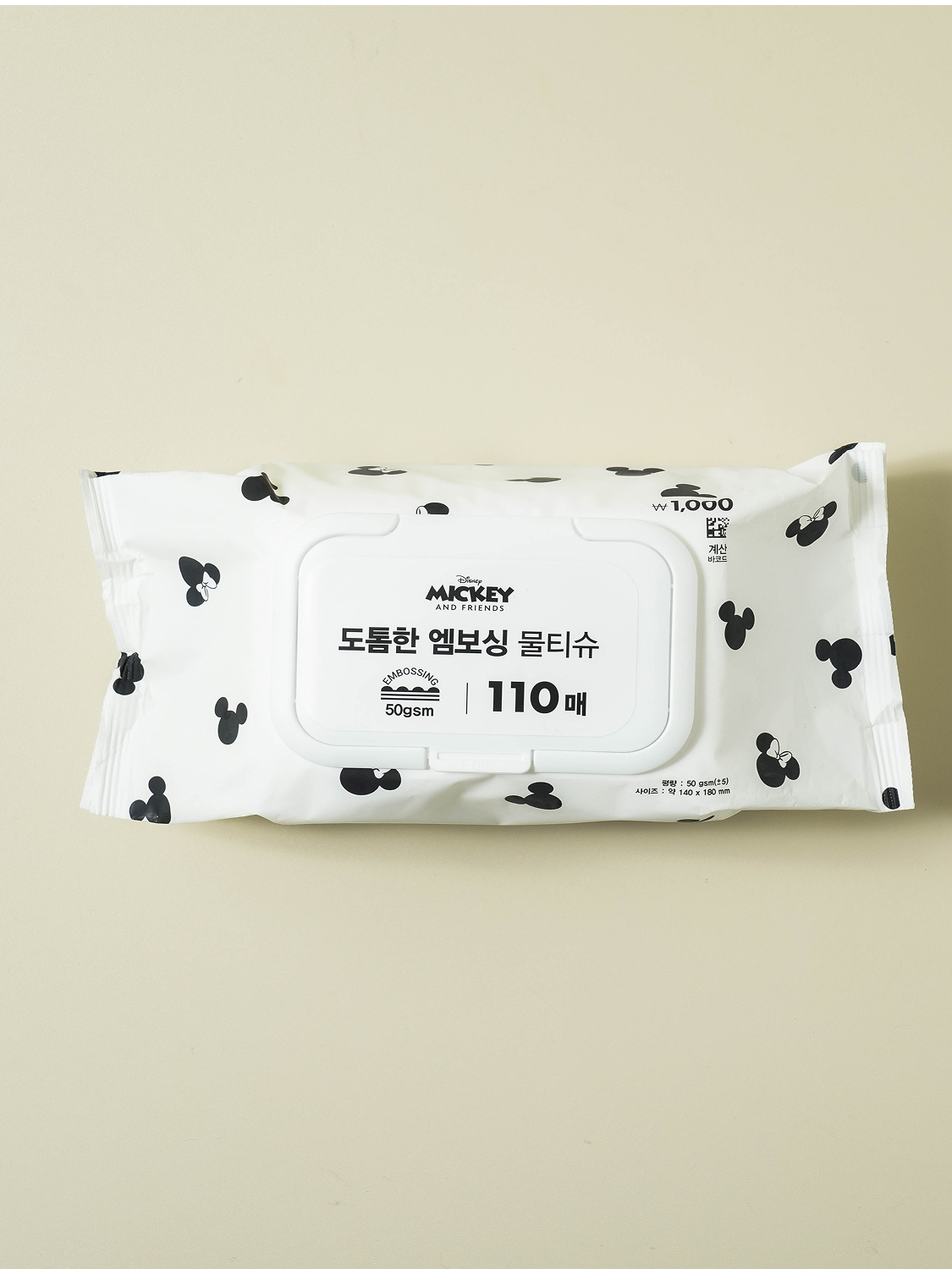 디즈니 미키앤프렌즈 엠보 물티슈 110매 캡형