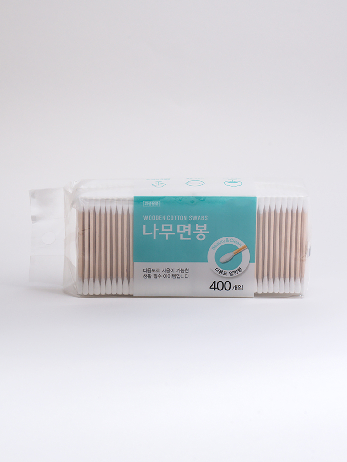 나무 스틱 둥근 면봉 400개입