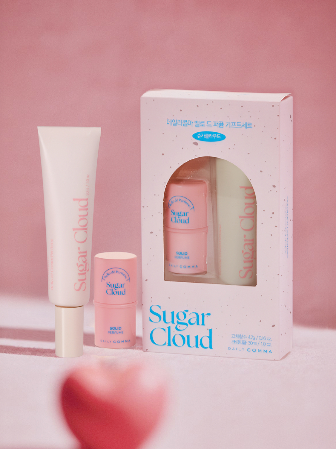 데일리콤마 벨로 드 퍼퓸 기프트세트 슈가클라우드(고체향수+크림퍼퓸)
