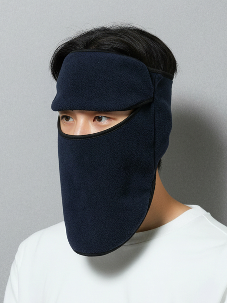 이마 덮는 일체형 방한대 네이비