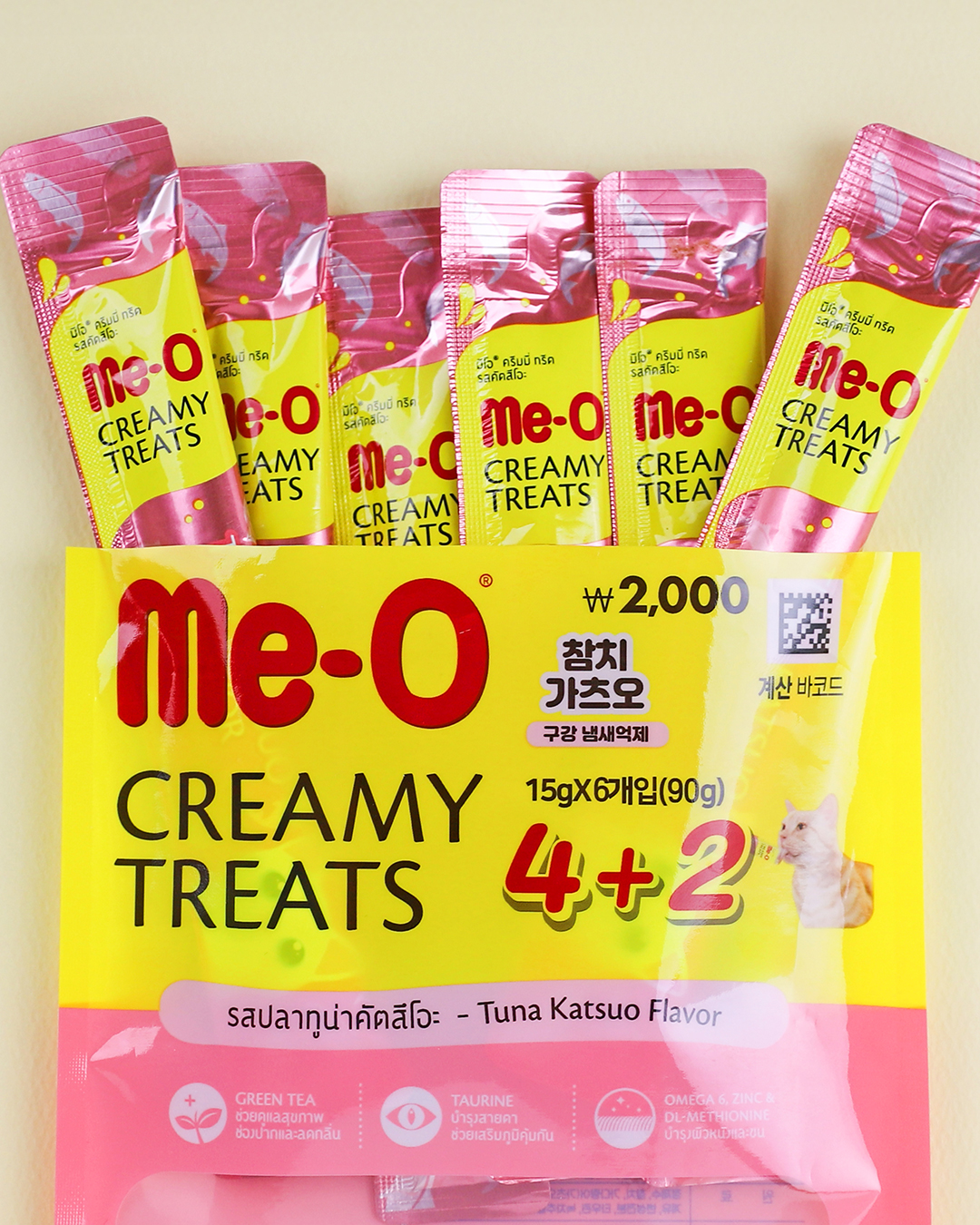 [Pet] Лакомство Me-O Creamy тунец и кацуо, 6 шт., 90 г