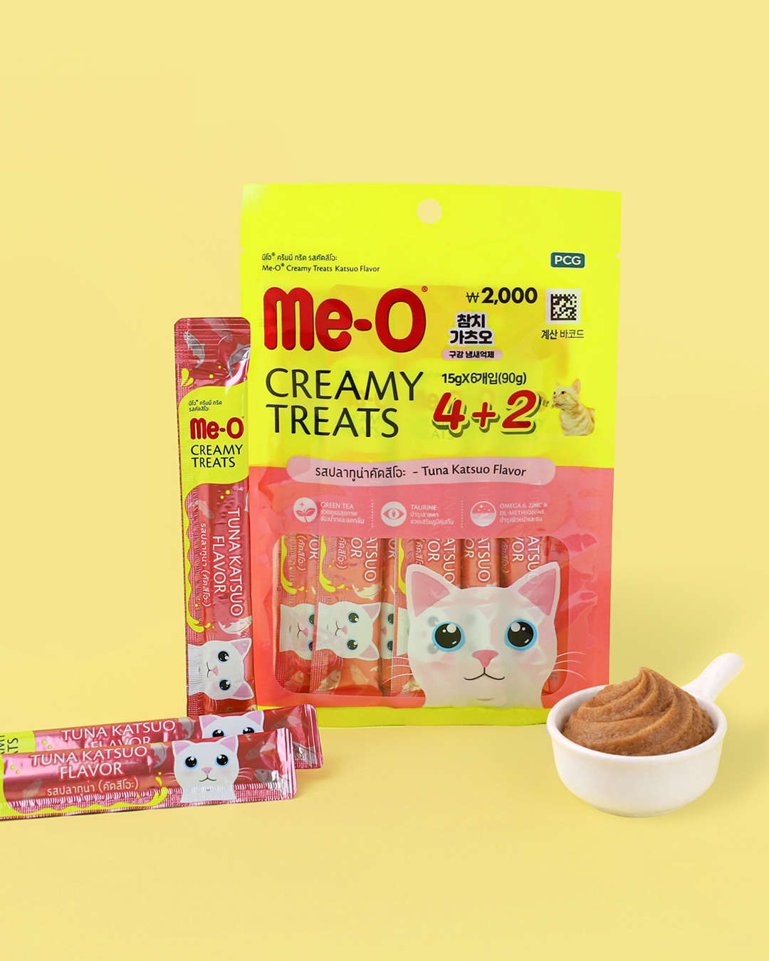 [Pet] Лакомство Me-O Creamy тунец и кацуо, 6 шт., 90 г