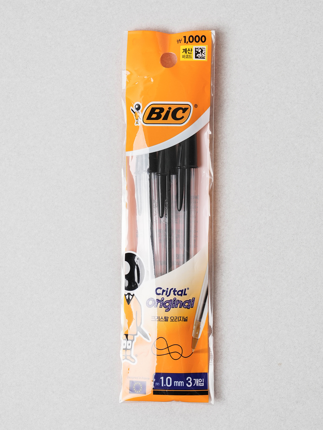 Шариковая ручка BIC Cristal 1.0 мм 3 шт. черная