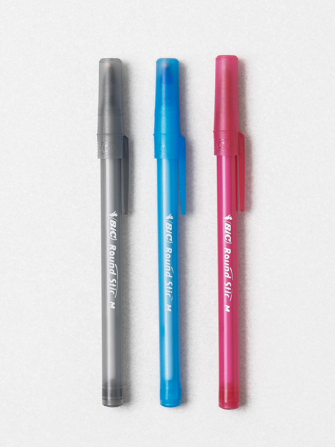 BIC 라운드 스틱 볼펜 1.0 mm 3개입 흑청적