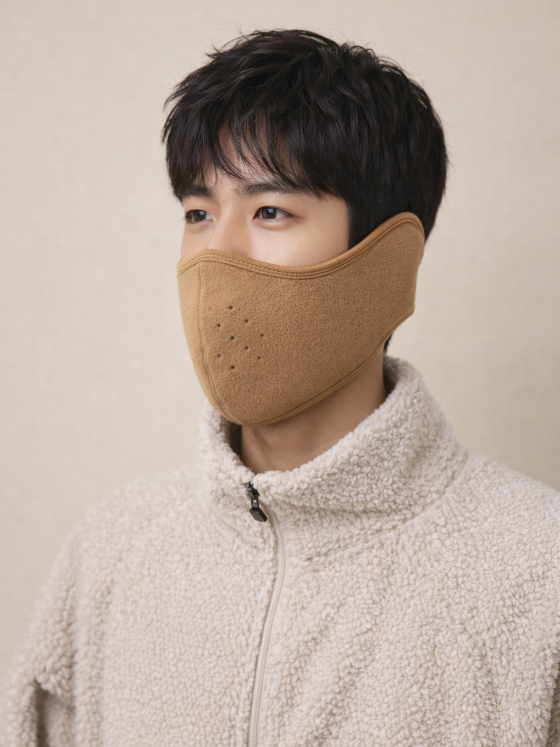입체 양면 방한대 베이지