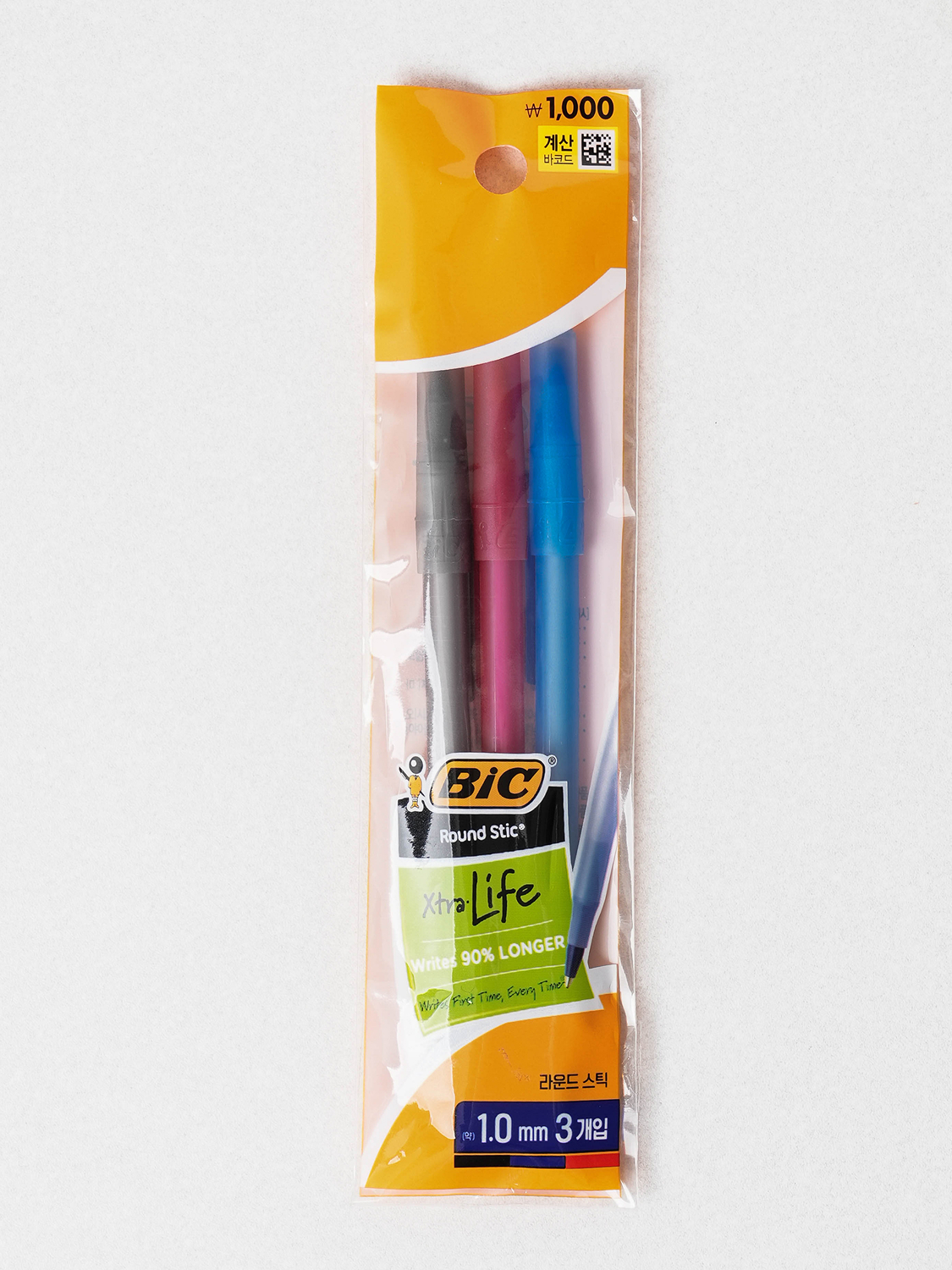 BIC Ручки шариковые Round Stic 1.0 мм 3 шт. (чер/син/крас)