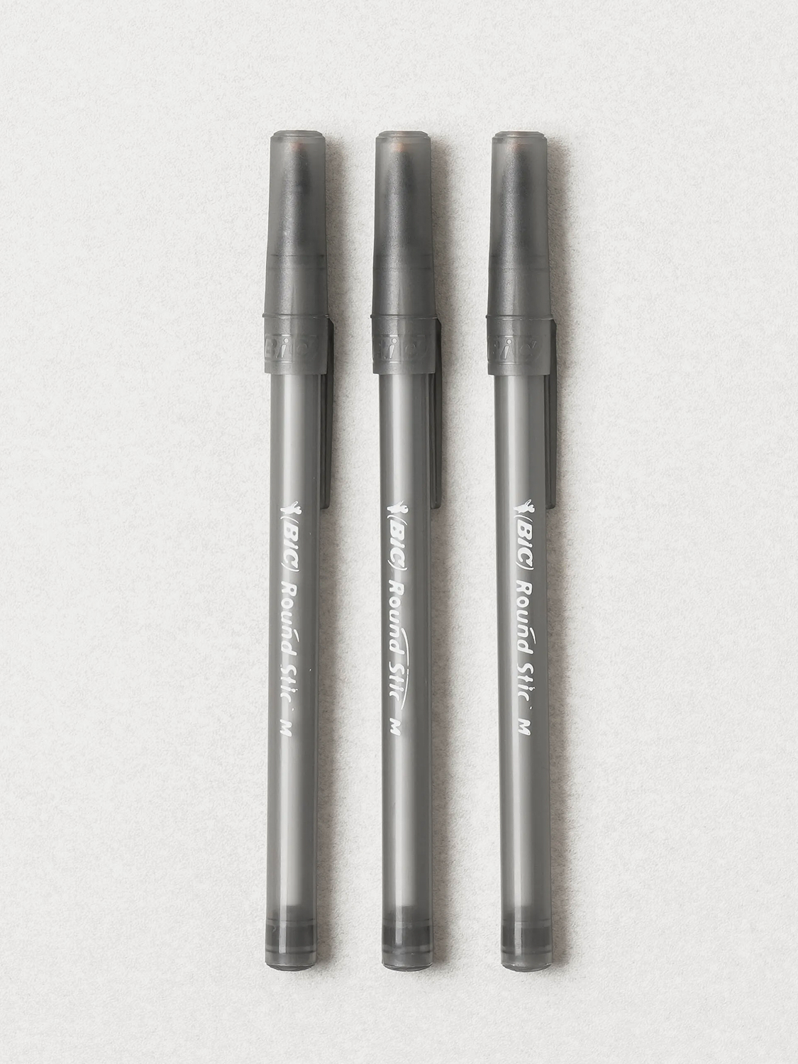 BIC 라운드 스틱 볼펜 1.0 mm 3개입 흑