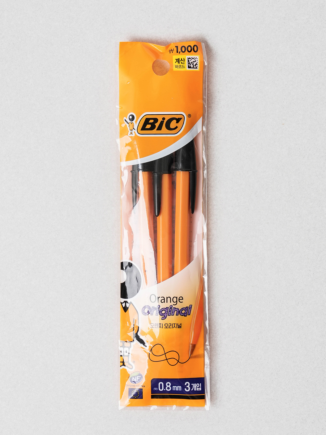 Ручки BIC Orange Original Fine 0.8 мм черные, 3 шт.