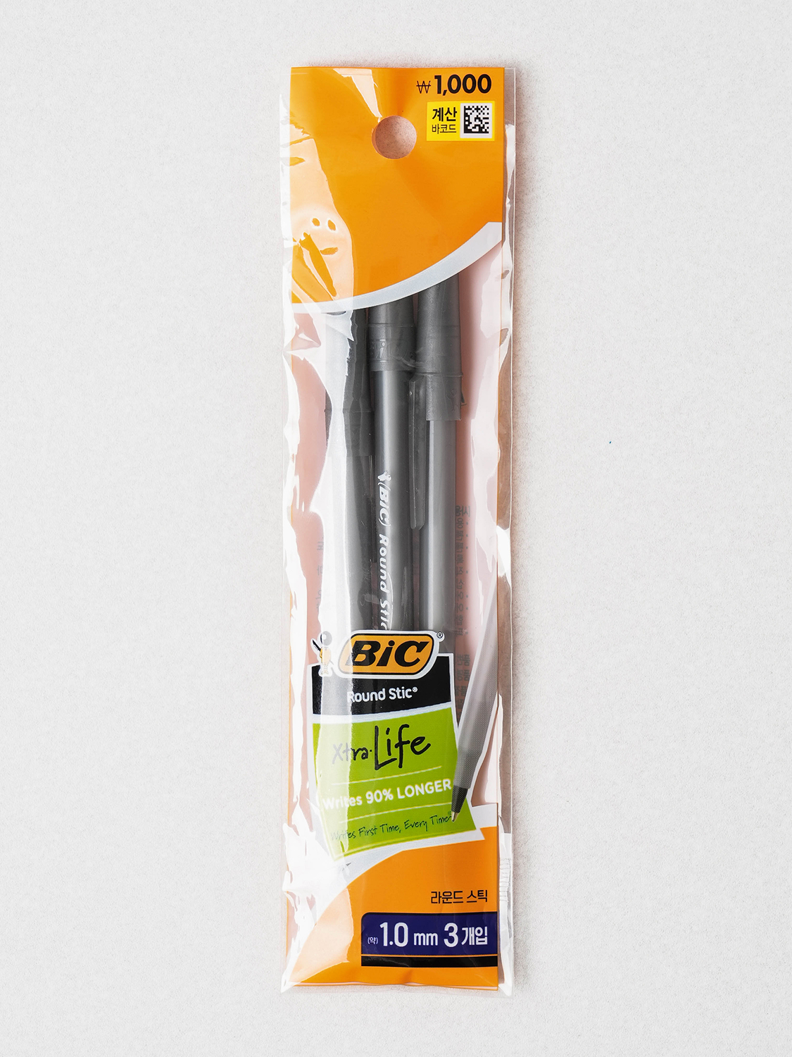 Шариковая ручка BIC Round Stic 1.0 мм 3 шт. черная