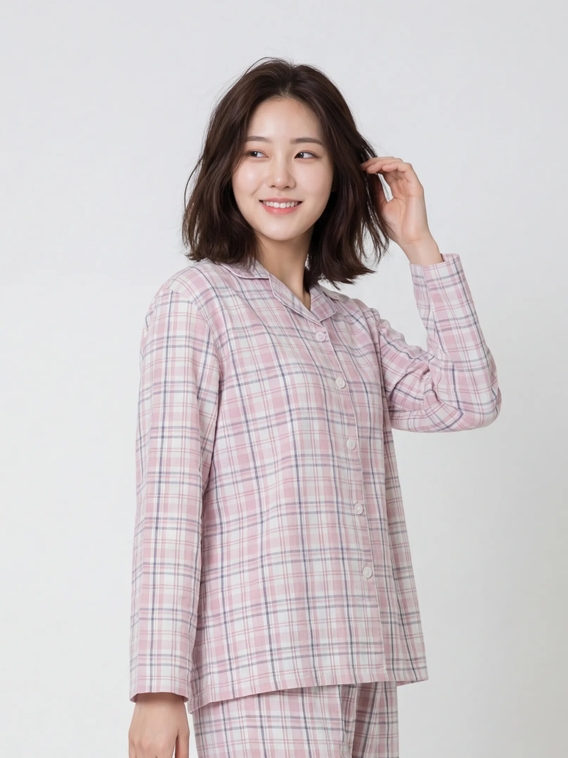 [공용] 면 혼방 파자마 상의 M 핑크