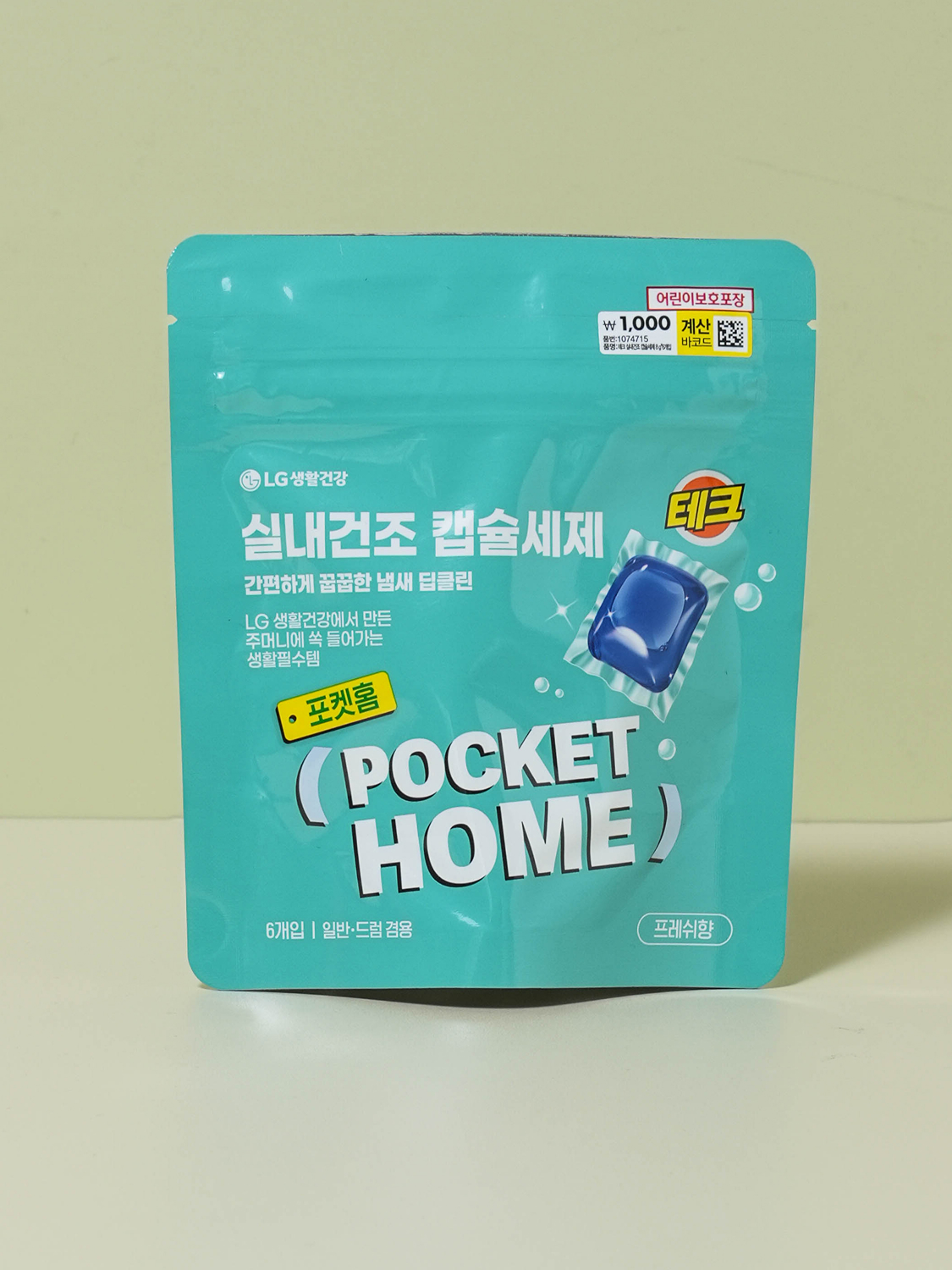 테크 실내 건조 캡슐 세제 8 g X 6개입