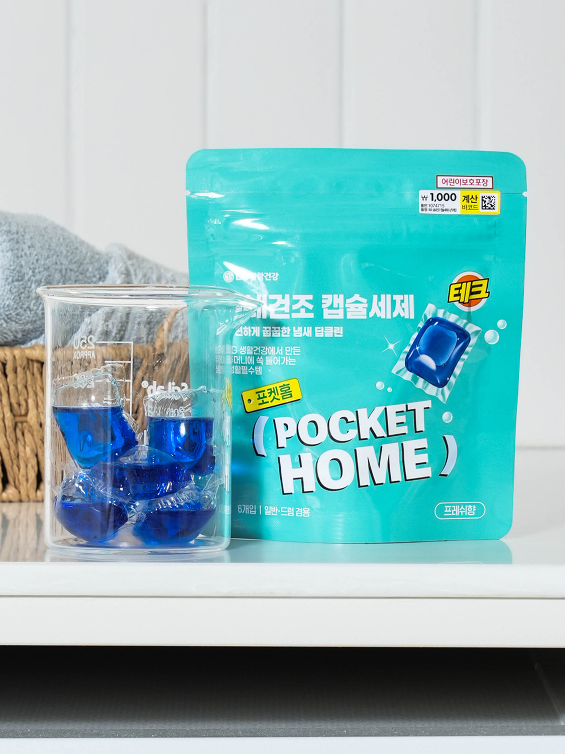 테크 실내 건조 캡슐 세제 8 g X 6개입