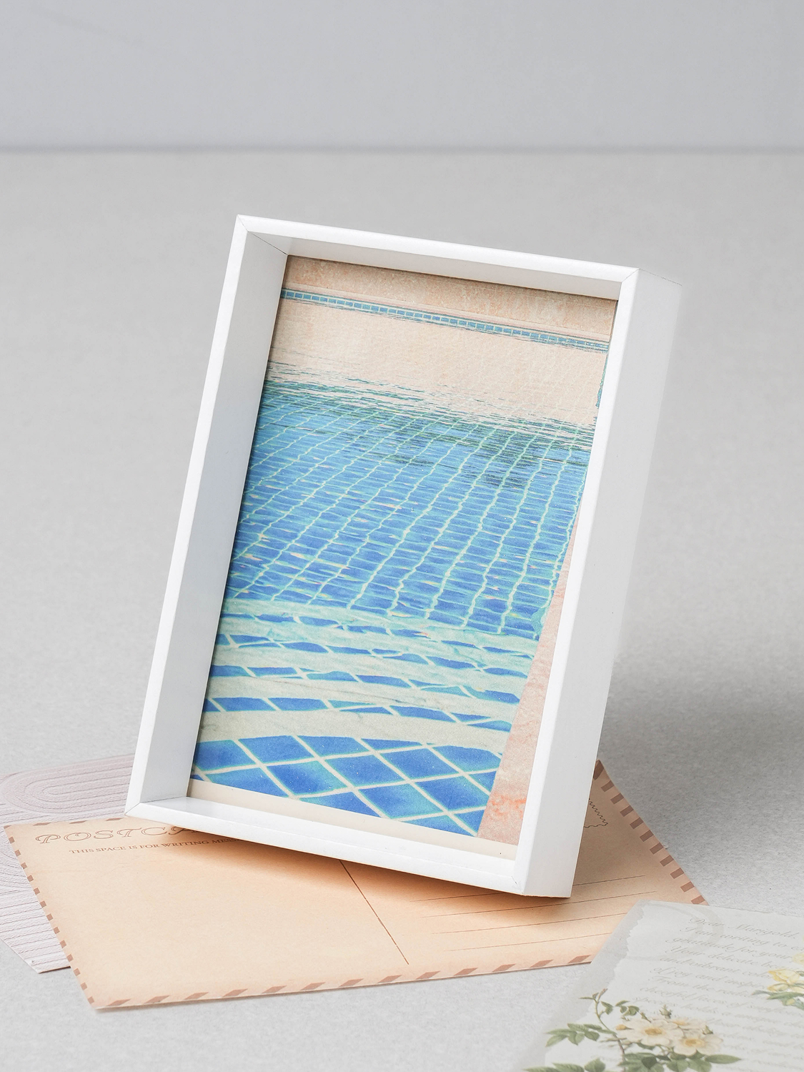 원목 프레임 깊은 액자 9 X 12.7 cm 화이트