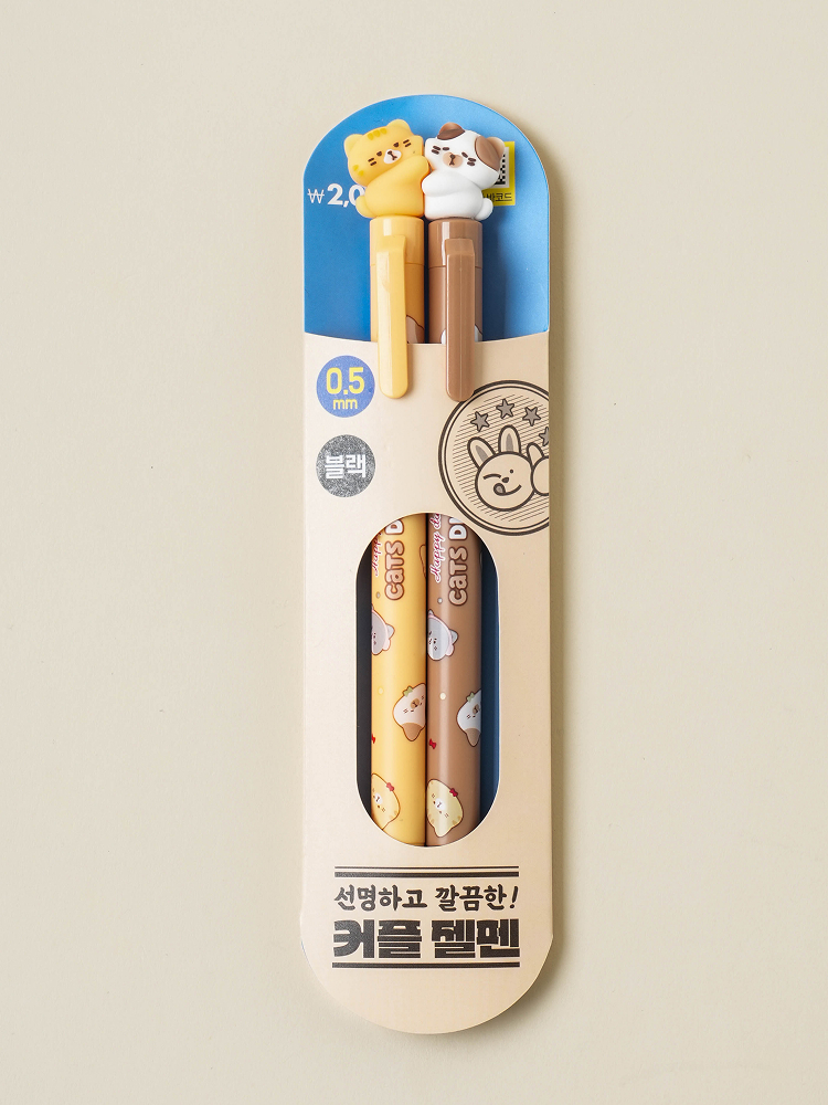 커플 젤펜 0.5 mm 검정 2개입