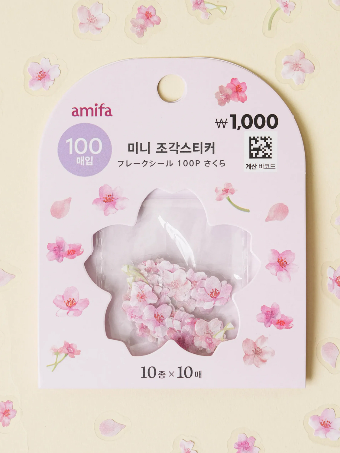 벚꽃 미니 후레이크 조각 스티커 100매입