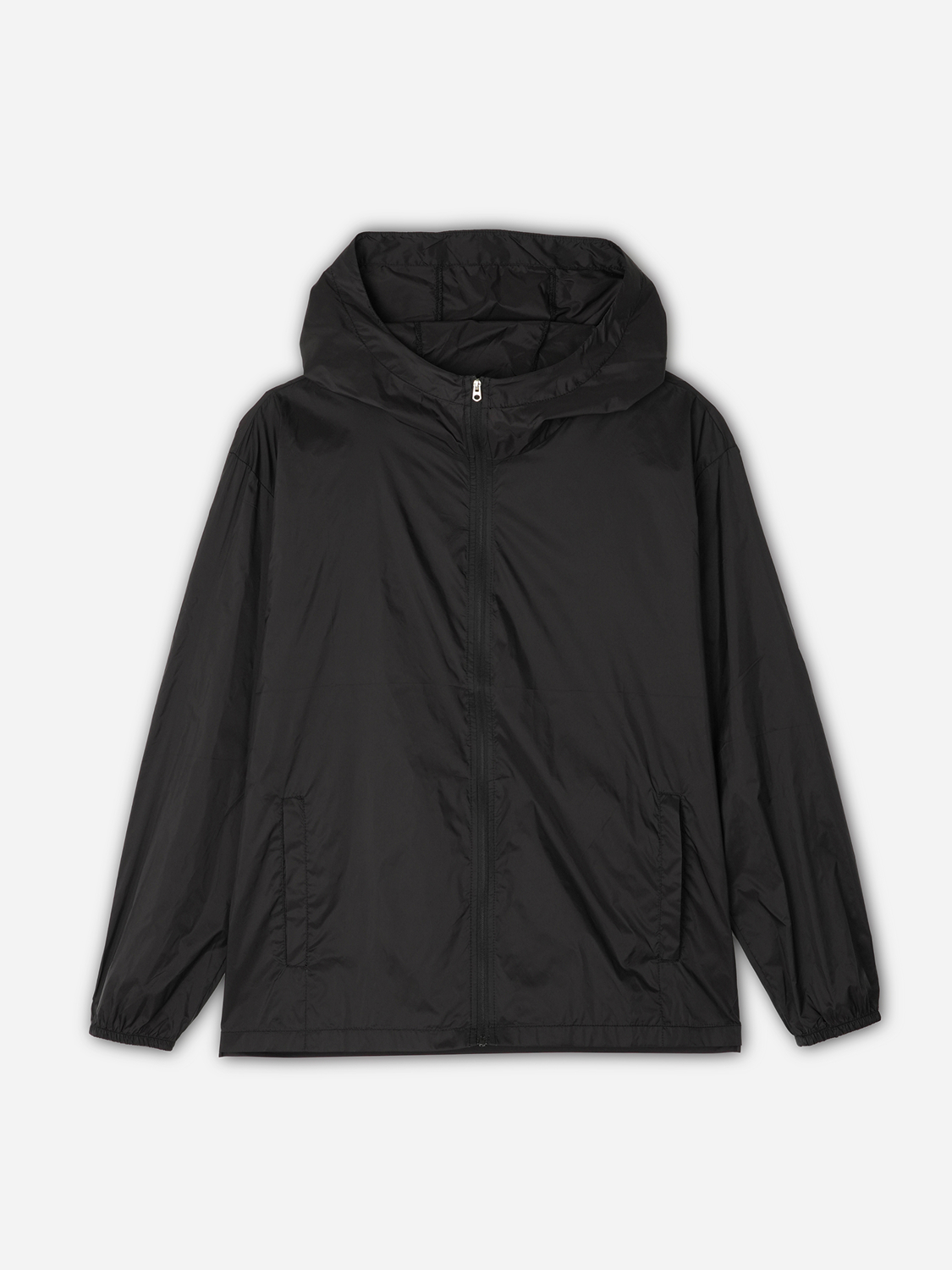 나일론 경량 후드 집업 바람막이 S/M/L/XL/2XL 블랙