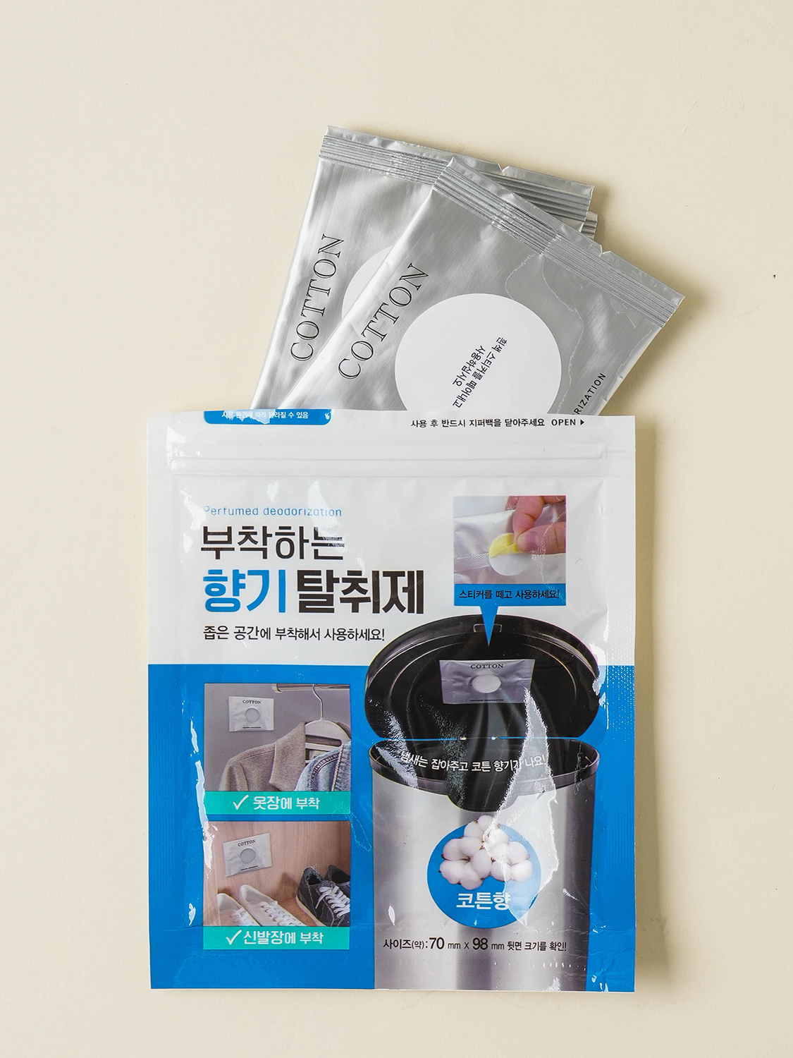 부착형 탈취제 3개입 코튼 향