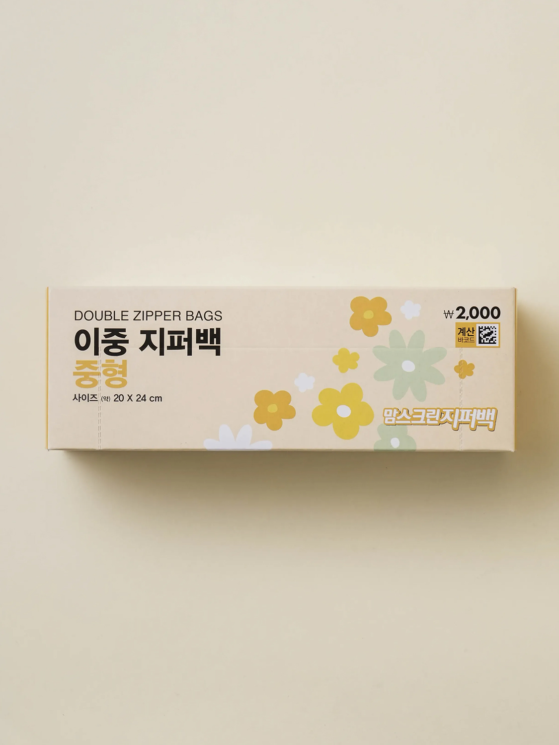 봄꽃 맘스크린 이중 지퍼백 중형 40매입
