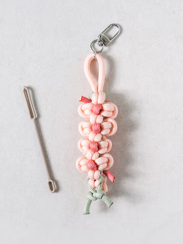 꽃 마크라메 DIY 키링 만들기 핑크