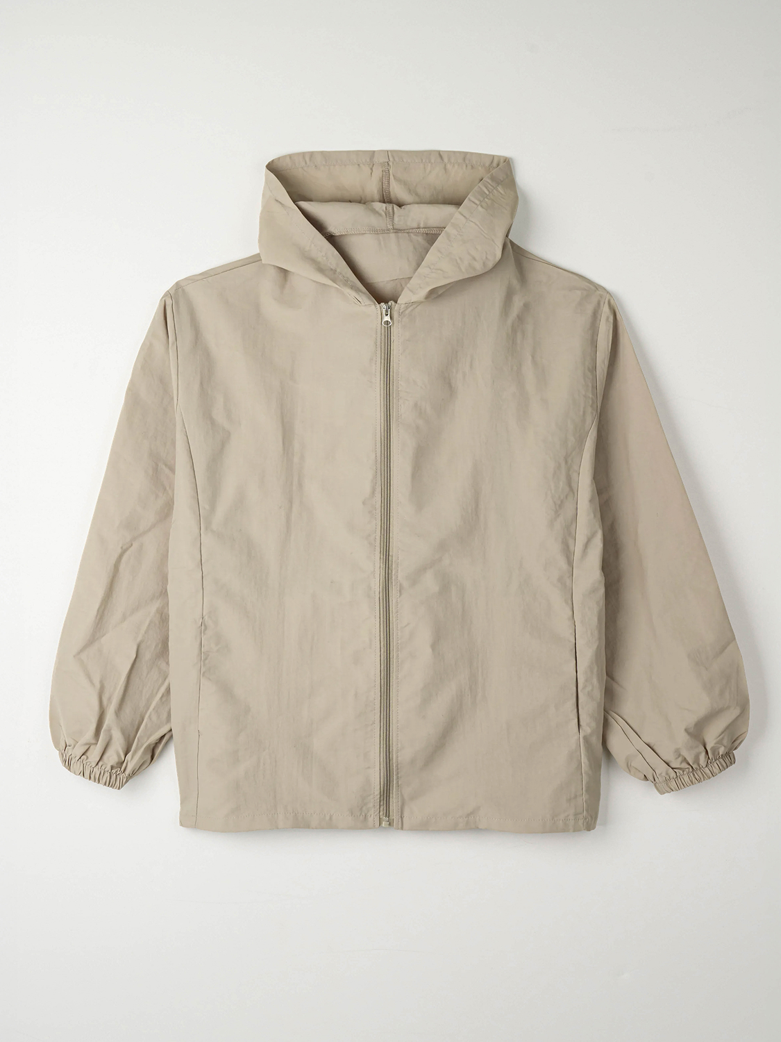 나일론 후드 집업 바람막이 XL/2XL 베이지