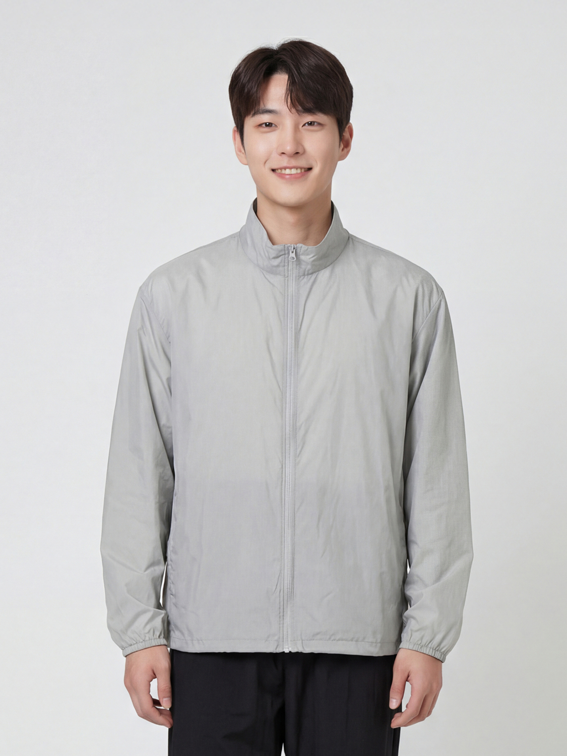 나일론 경량 집업 바람막이 2XL 라이트그레이