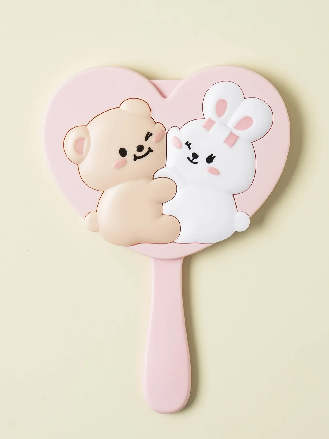 캐릭터 하트 모양 빗 거울 세트