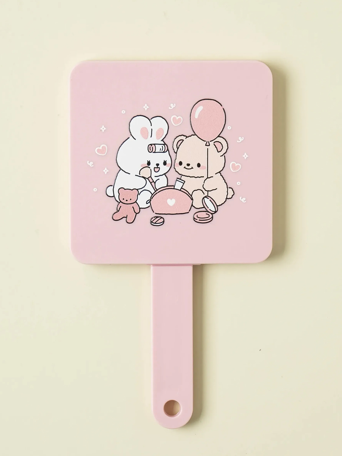 캐릭터 분리형 사각 빗 거울 세트