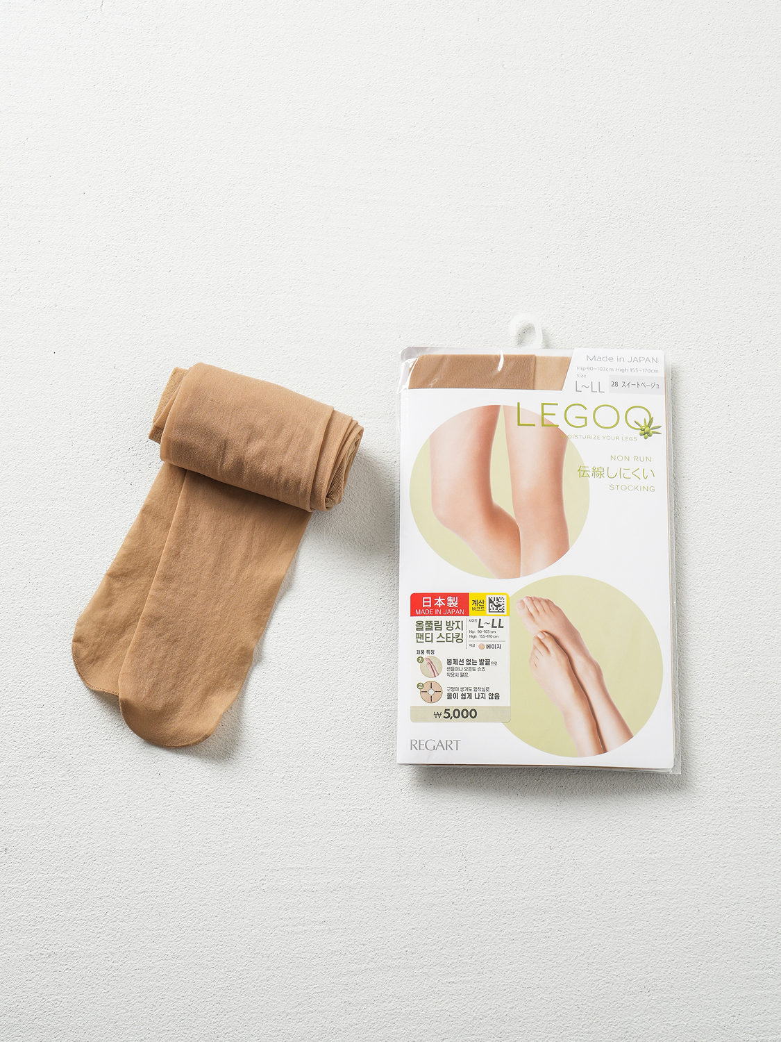 일본제 레가르트 올 풀림 방지 팬티스타킹 L~LL(XL) 누드베이지