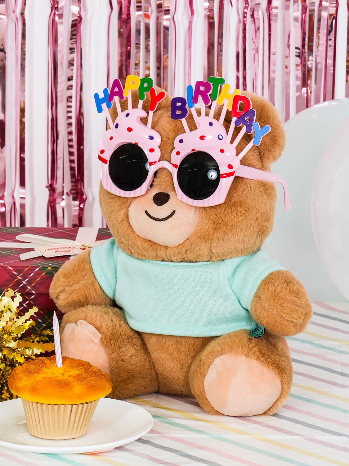 컵케이크 생일 파티 안경 핑크