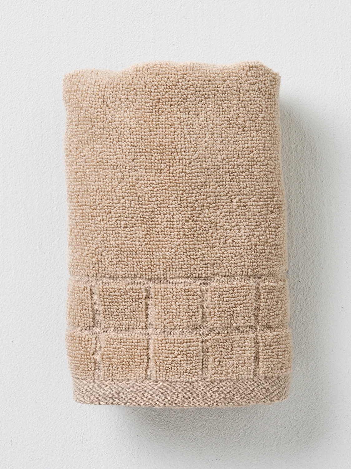 단면 무연사 세면 타월 34 X 80 cm 베이지