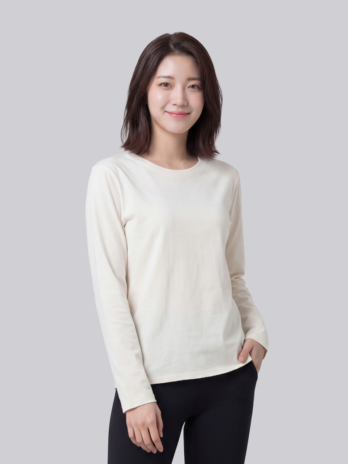 [여성]소로나 긴팔 스탠다드핏 95 아이보리